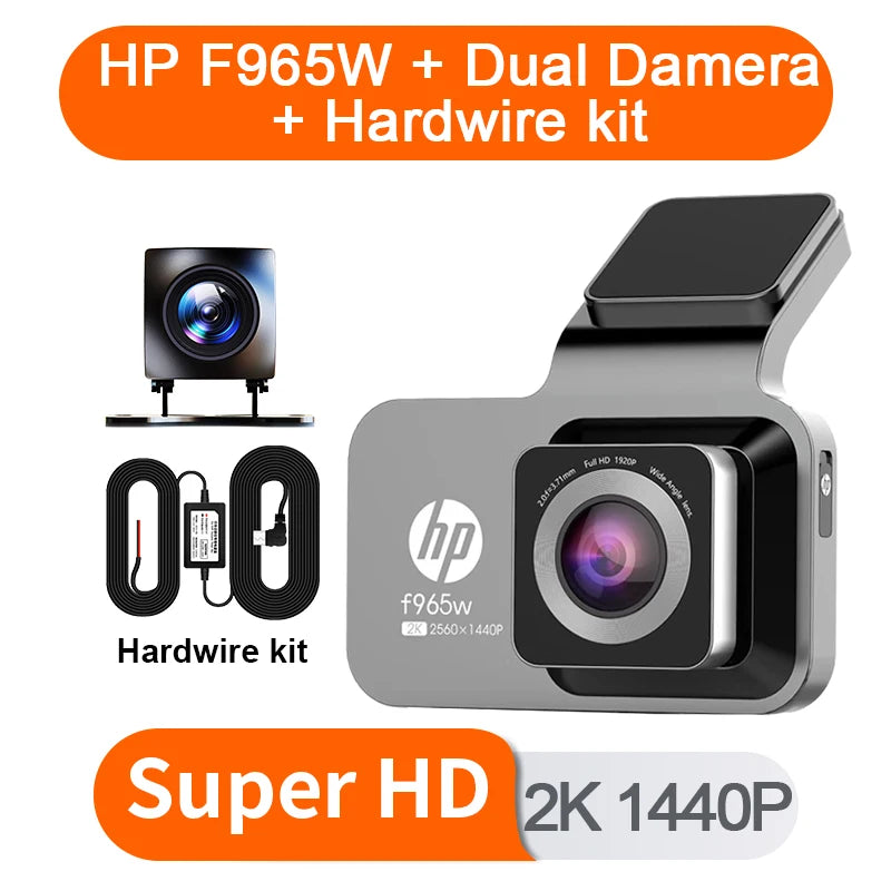 HP F965 In-Car Camera Dash Cam Ultra HD Night Vision WiFi Digital Video Recorder Loop Recording Parking Monitoring In-Car Camera