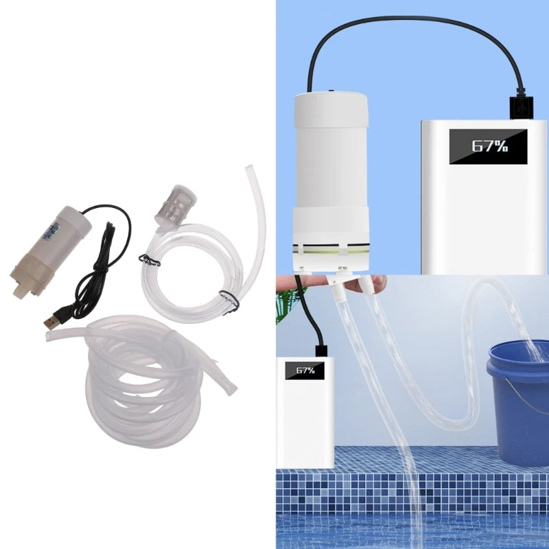 Self Priming Water Pump with USB Power Supply, Draining Standing Water, Balconies, Waterlogging, Fish Water