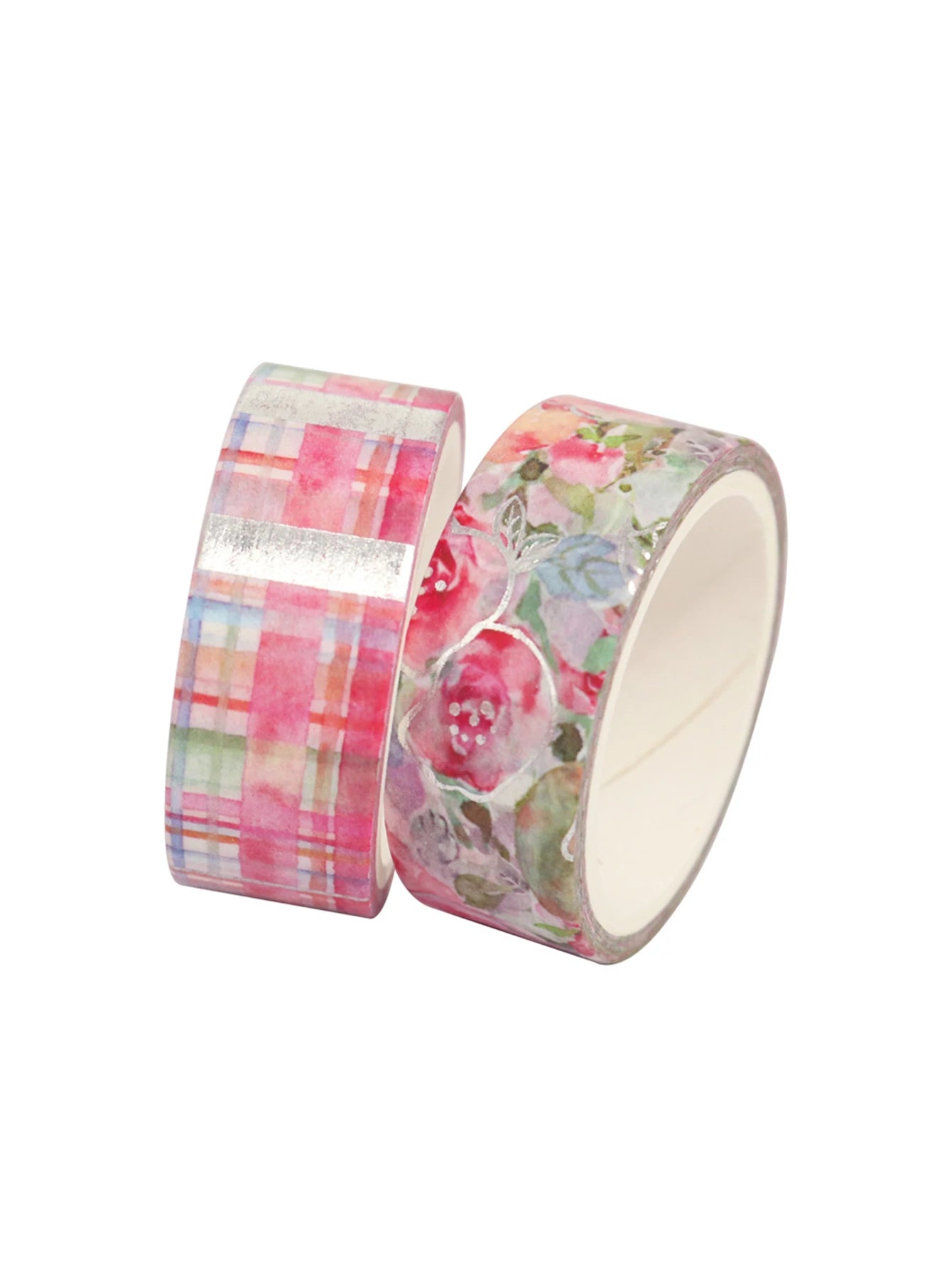 Romantic Valentine's Day washi tape,heart flower silver foil decoration material,DIY creative handmade gift for journals, greeti