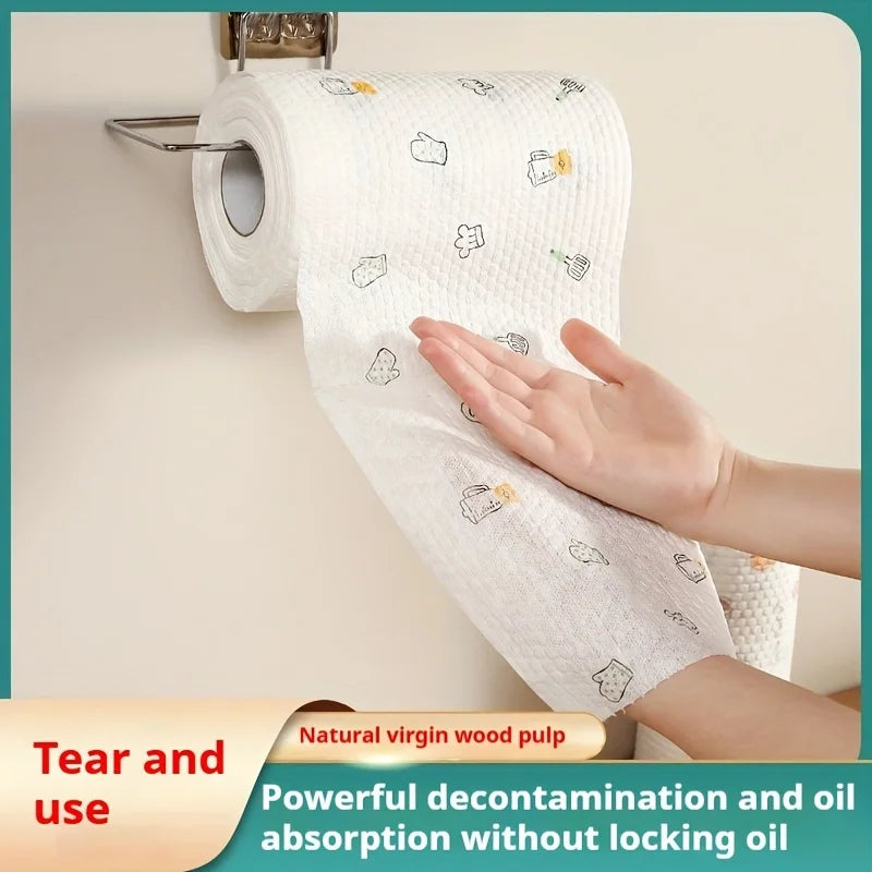 Roll Lazy Cloth Disposable Kitchen Wet Dry Dual-use Household Cleaning Special Paper Household Dishwashing Cloth Tissue