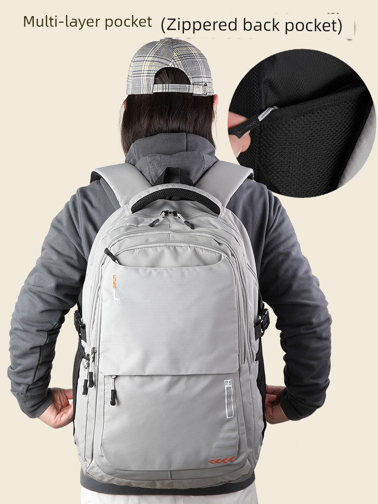 Travel Fashion Men Pure Color Nylon Casual Female Backpack