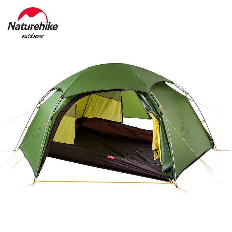 Naturehike Cloud Peak 2 People Tent T-type Zipper Camping Tent 20D Nylon Tent Double Layers Hiking Travel Backpacking Tent