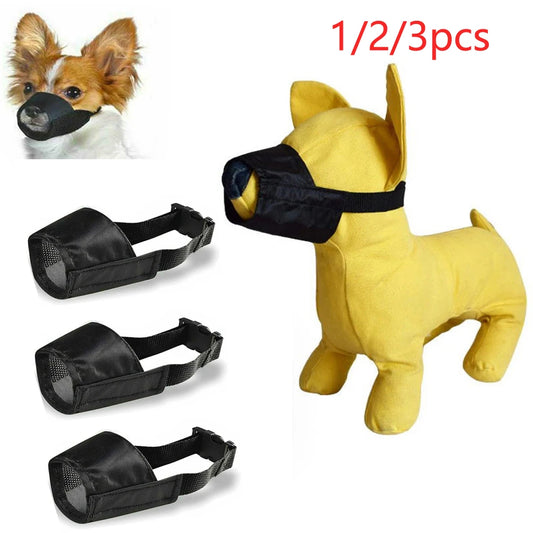 1-3pcs Adjustable Dog Muzzle Mouth Barrier for Pet Anti Barking Mesh Breathable Mouth Muzzles Nylon Straps Dog Accessories