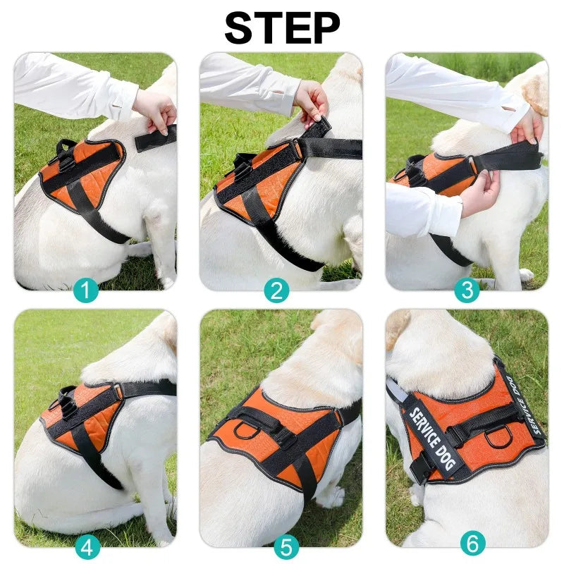 Service Dog Harness,No Pull,Easy On and Off,3M Reflective Breathable,Easy-Adjust Pet Halters,Suitable for Small Medium Large Dog