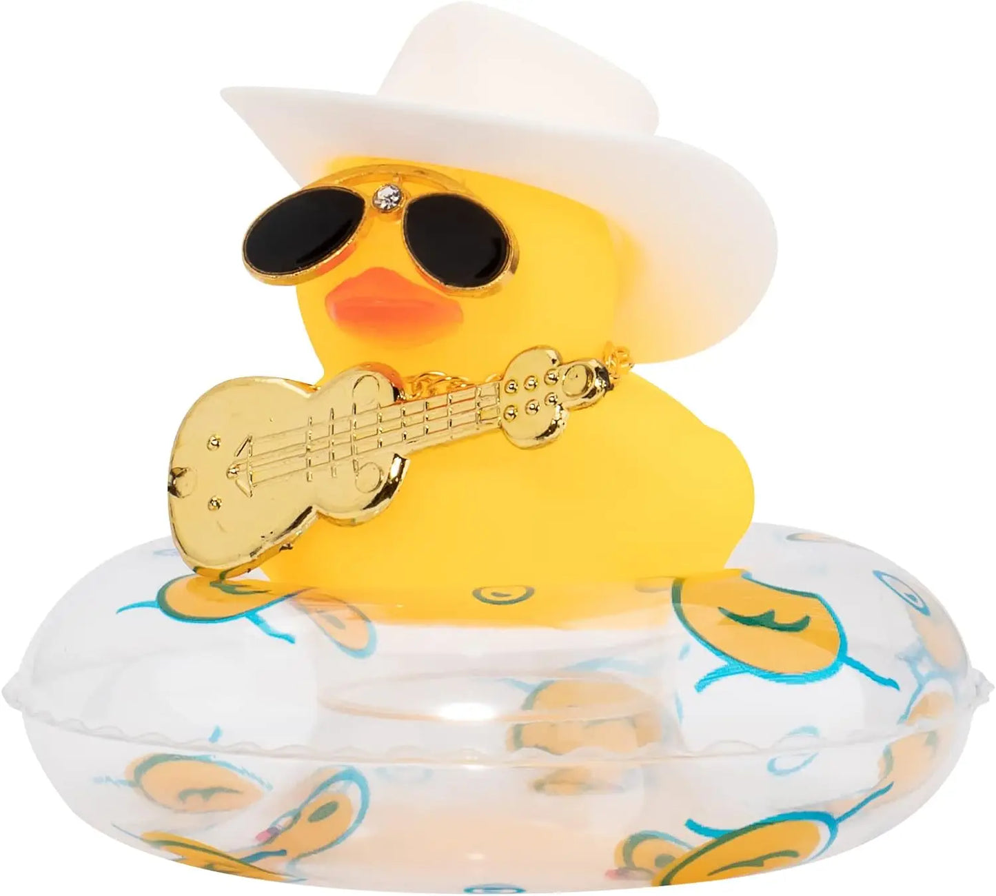 Rubber Duck Dashboard Decorations Camera Duck Car Accessories for Car Ornament with Mini Hat Swim Ring Necklace and Sunglasses