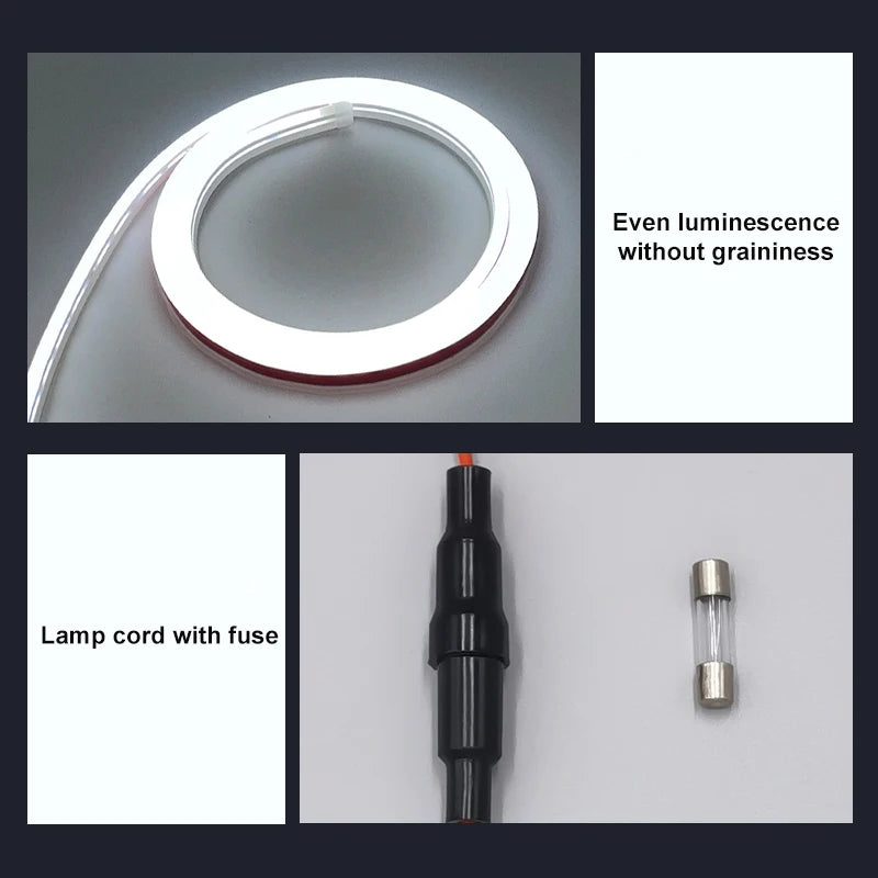 BLALION LED Daytime Running Light Scan Starting Car Hood Decorative Lights DRL Car Engine Hood Guide Decorative Ambient Lamp 12V