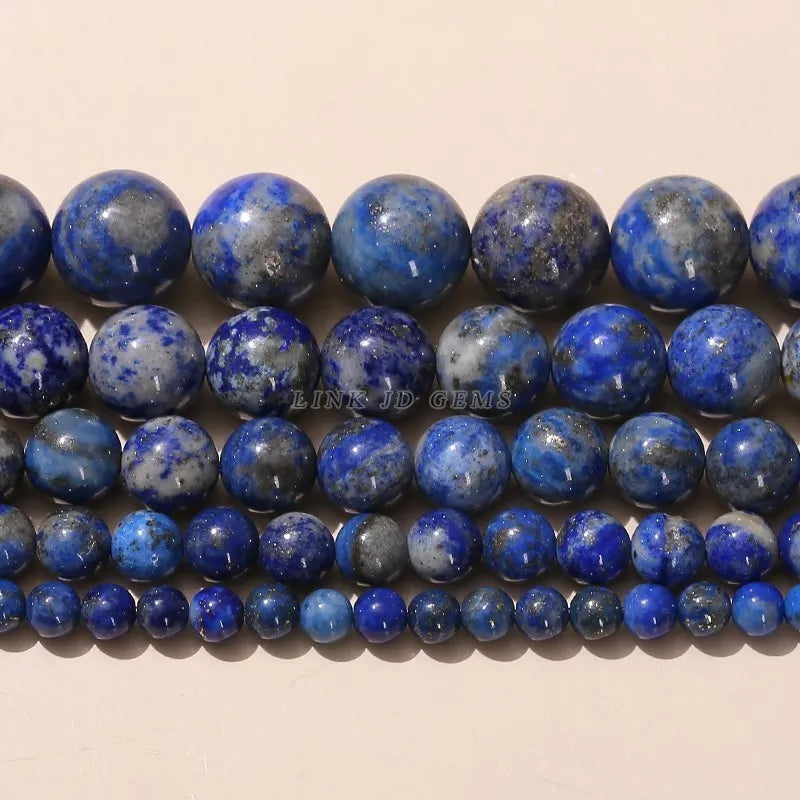 Factory Price Natural Stone Lapis Lazuli Round Loose Beads 15" Strand 6 8 10 MM Pick Size For Jewelry Making Necklace Bracelet