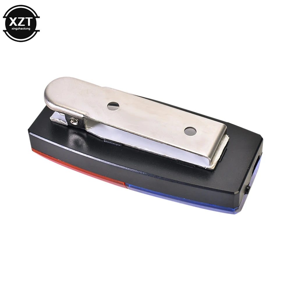 Red&Blue LED Strobe Warning Light Police Shoulder Clip Flashlight Outdoor Running Light USB Rechargeable Safety Helmet Work Lamp