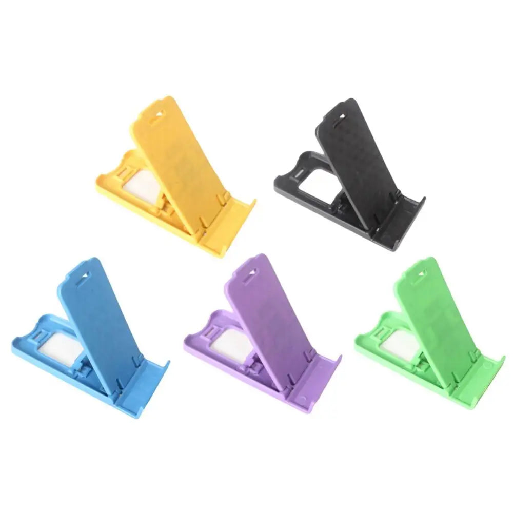 Cell Phone Desk Stand Portable Mini Foldable Plastic Universal Mobile Phone Holder Desktop Table Stand Bracket Phone Accessories