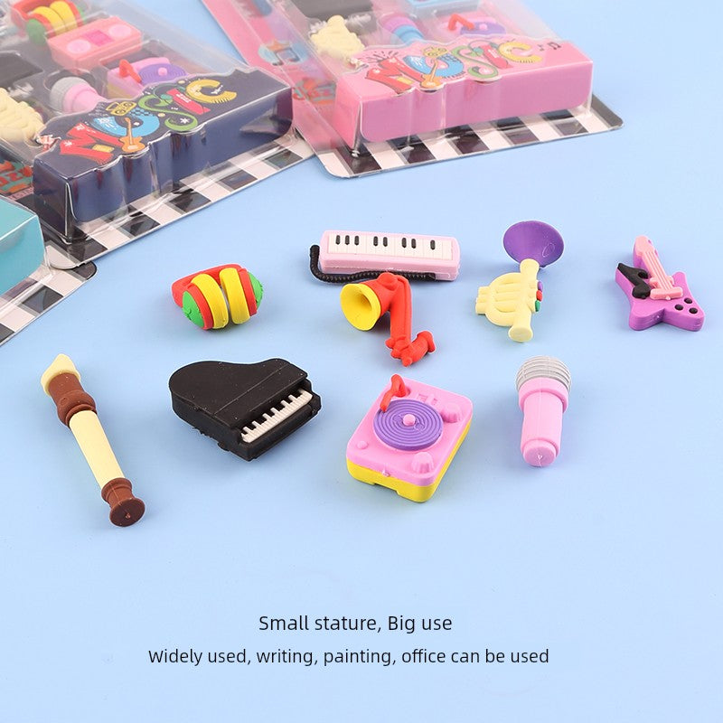 Musical Instrument Modeling Eraser Suit Creative Mini High Note Piano Guitar Eraser Student Music Stationery Prizes