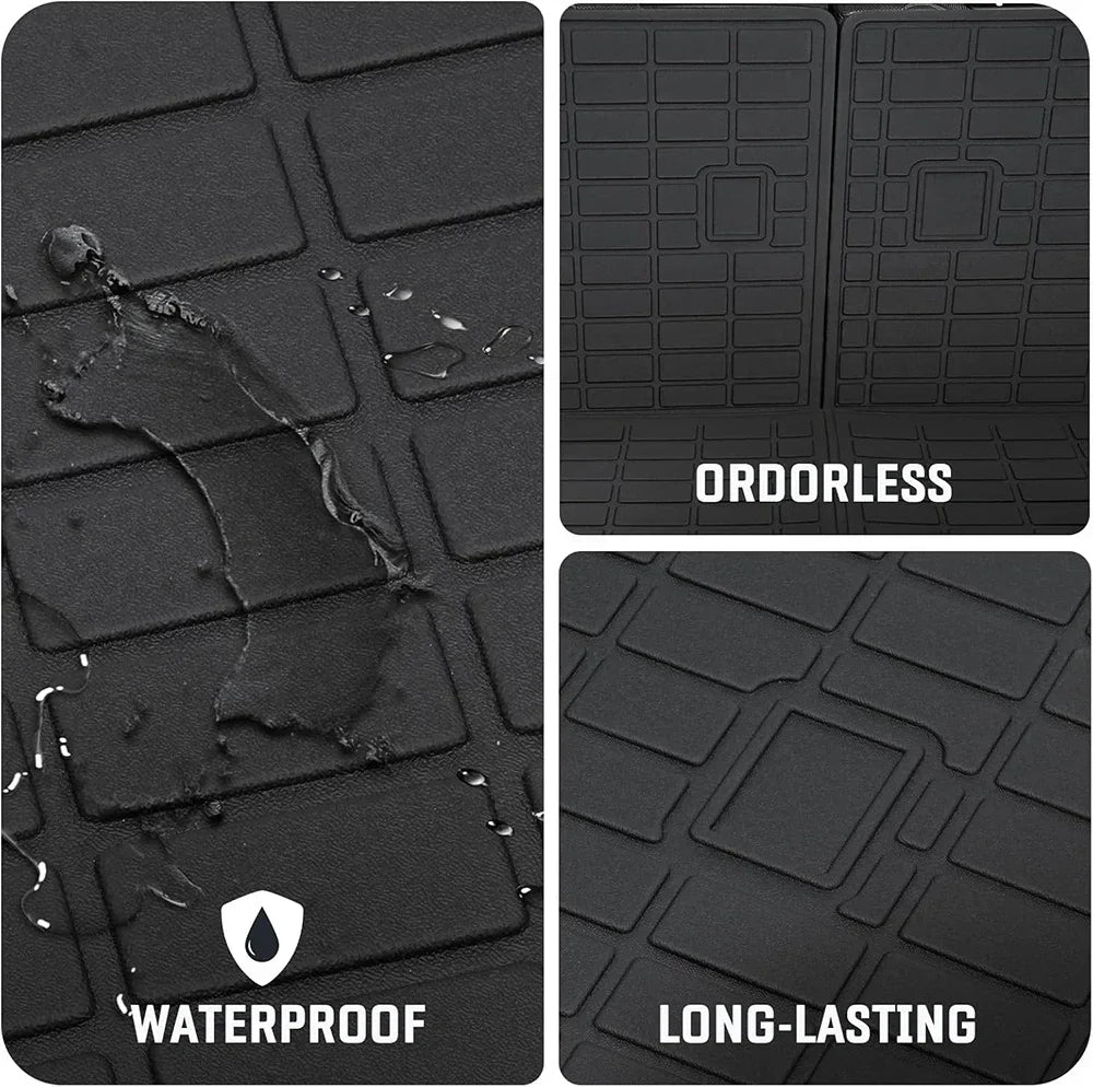 Floor Mats for Hyundai Palisade 2025 2024-2020 All Weather Cargo Liner Backrest Mat TPE Trunk Mat with Backrest Mat Accessories