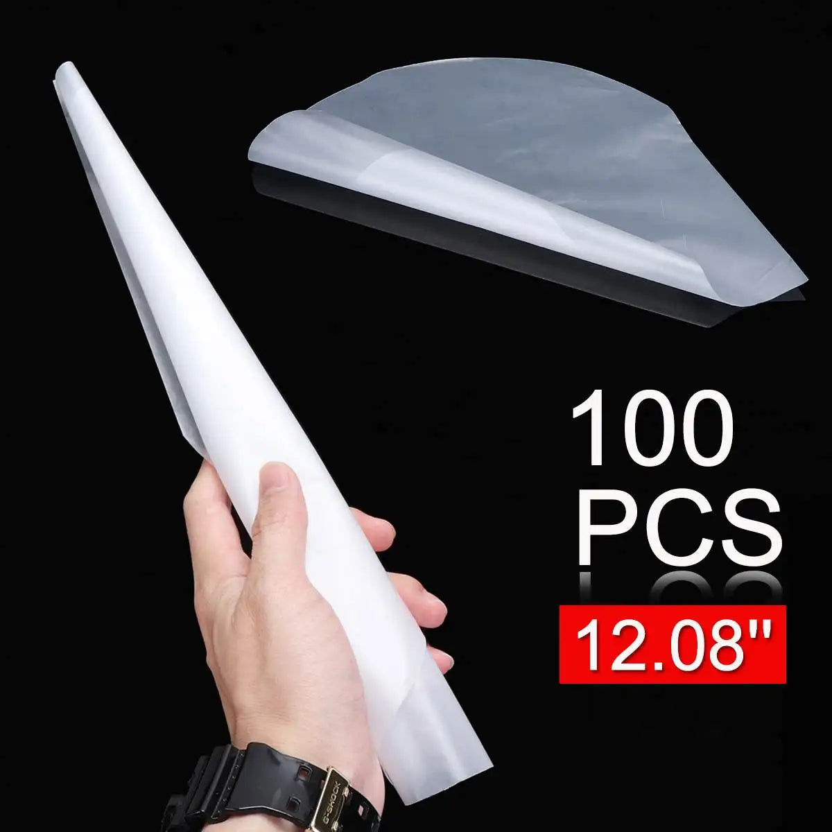 100pcs PE Vinyl Record 12'' LP LD Record Plastic Bags Anti-static Record Sleeves Outer Inner Plastic Clear Cover Container