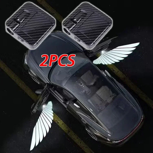 2Pcs CarLED HD Angel Wings Wireless Car Door Welcome Courtesy Shadow Projector Lamp Logo Light Cars Accessories