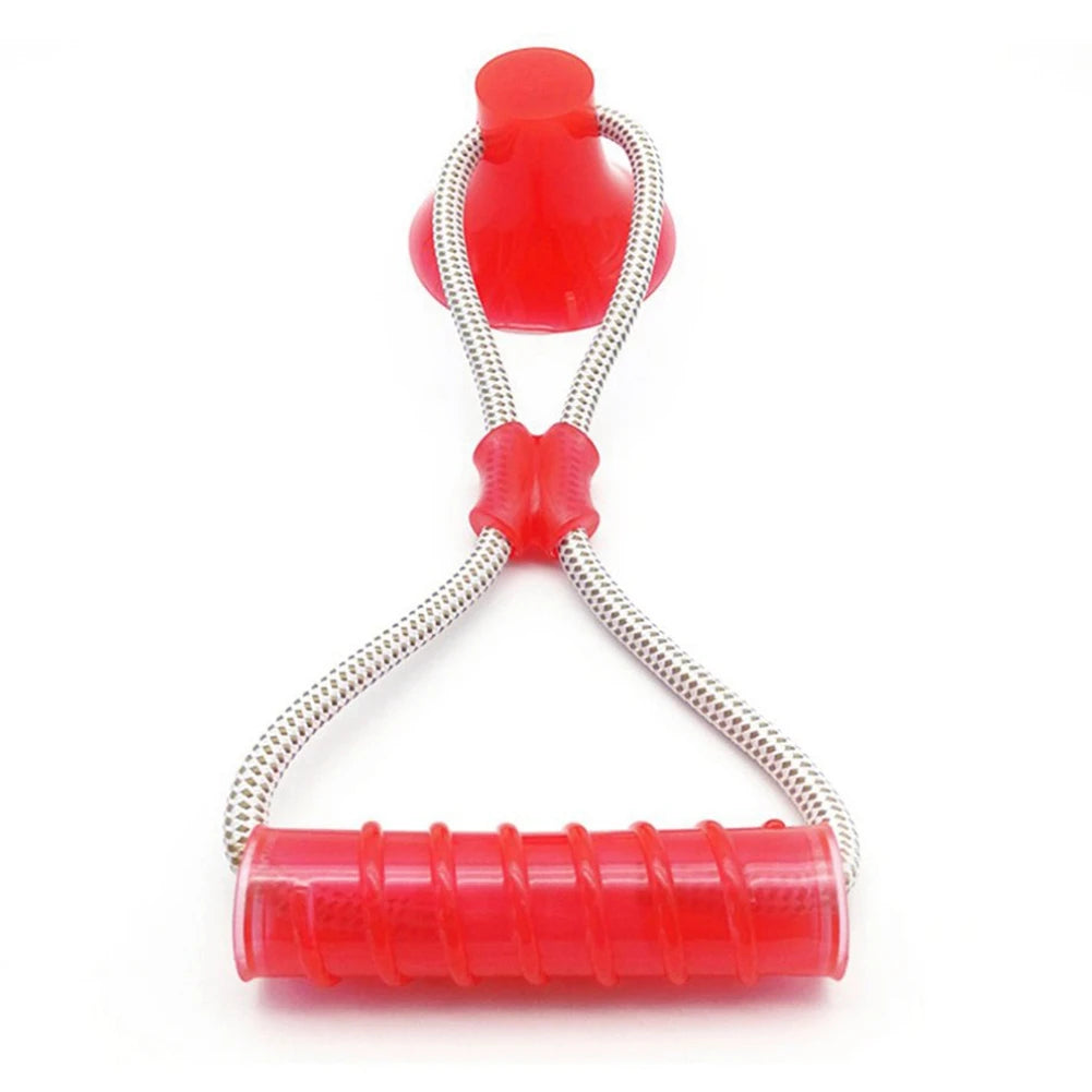 Dog Toys for Aggressive Chewers Interactive Teething Tug Rubber Toy with Suction Cup Rope for Puppy Playing Teeth Cleaning