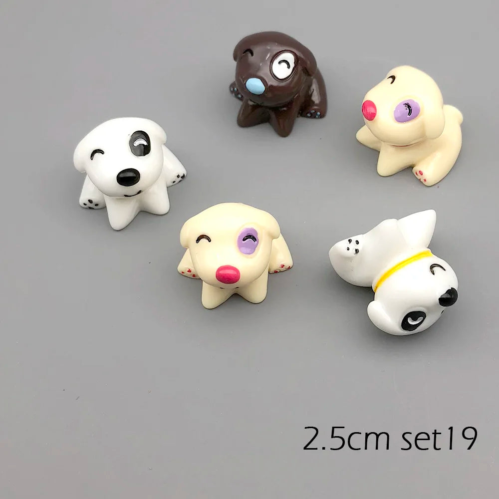 5pcs Miniature Animals Chick Sheep Turtle Puppy Fairy Garden Toy Aquarium Decoration Duck DIY Handicraft Accessories 1-3cm
