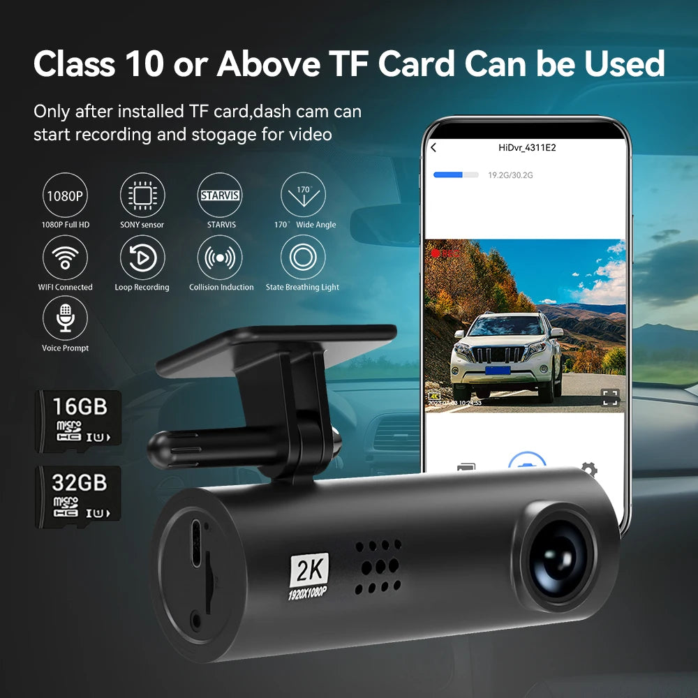 NOYAFA LF9 Pro WIFI Dash Cam 4K/2K DVR for Car Camera 24 Hour Parking Monitoring Loop Recording Car Camera With IR Night Vision