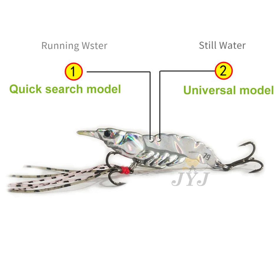 1pc 5g/7g/11g/14g Long throw Shrimp Lures Metal VIB Sinking Wobbler Hooks for Pike Walleye Bass with Accessories Tackle