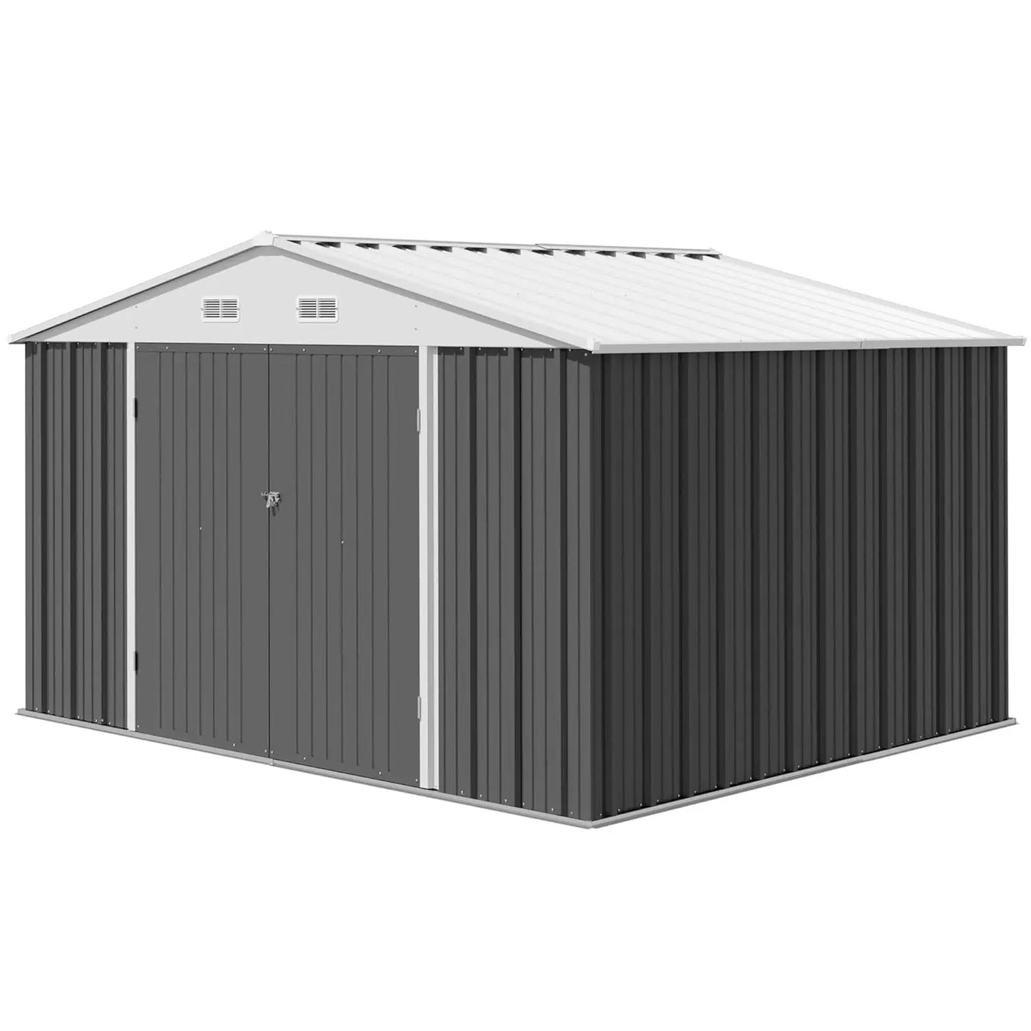 10 x 8 FT Outdoor Storage Shed, Metal Garden Sheds & Outdoor Storage Clearance, Large Tool Shed Outdoor with Single, Customized