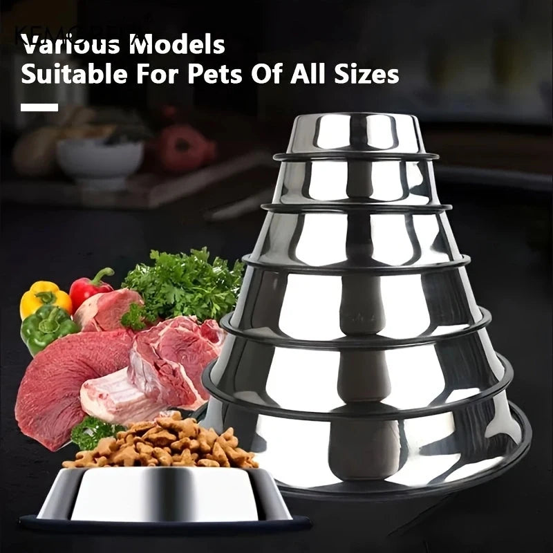 High Quality Stainless Steel Pet Dog Bowl Feeder Anti-Slip Anti-Ant Shape Cat And Dog Bowl Food Accessories Pet Supplies 7 Sizes