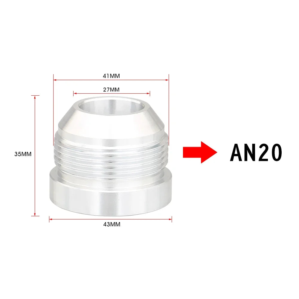 Aluminum  Hose Fitting Male Billet AN6 AN8 AN10 AN12 AN16 AN20 Straight Male Weld Fitting Adapter Weld Bung