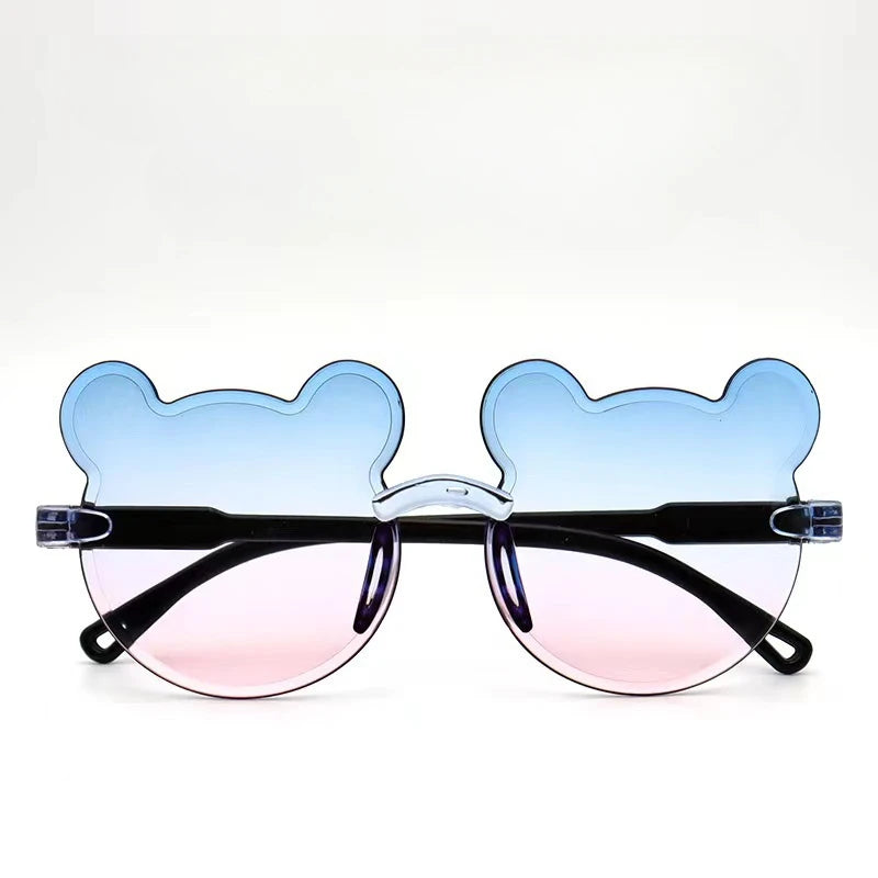 Kids Sun Sunglasses Bear Shape Children Glasses Trendy Girls Cartoon Eyeglasses Shades Driver Anti-Glare Boys Cartoon Sunglasses