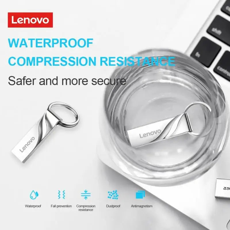 Lenovo USB Flash Drive 2TB 1TB Metal Pen Drive 512GB 256GB Memory U Stick 128GB Pendrive Flash Card For Laptops Notebooks PC TV