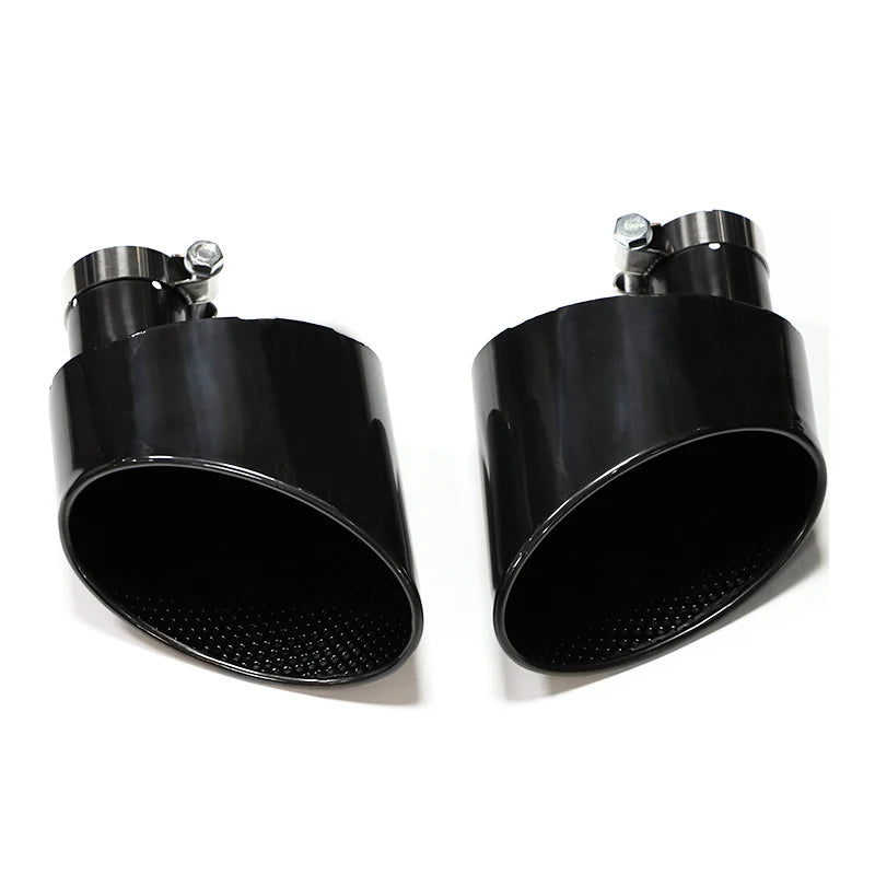 Oval Exhaust Tip For For Audi A3 A4 A5 A6 A7 Upgrade To RS3 RS4 RS5 RS6 RS7 Look Tailpipe Nozzle Exhaust System Muffler Tip