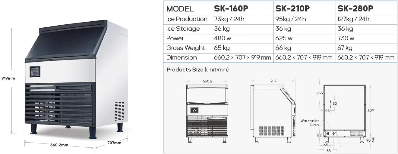 Customized Maquina Para Hacer Hielo Automatic Commercia Desktop Ice Maker Machine Ice Dispenser With Big Bin
