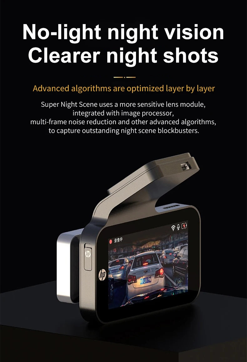HP dash cam Car Recorder HD Night Vision Car camera WiFi Car DVR Video Loop Video Parking Monitor dashcam auto dash car camera