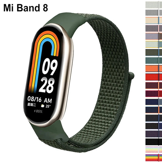 Nylon Loop for xiaomi Mi Band 8 Strap 8 NFC SmartWatch Wristband Correa Replacement sport pulsera for Miband 8 Bracelet Correa