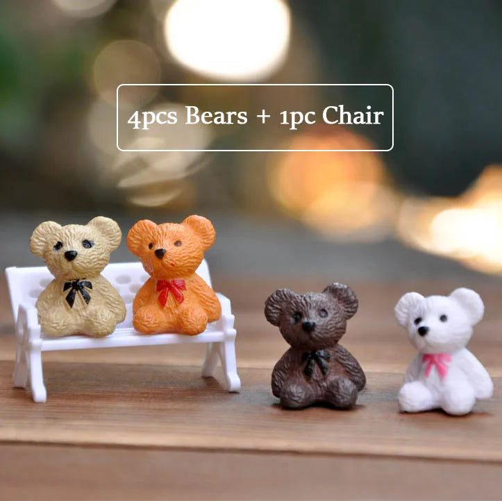 5pcs Miniature Animals Chick Sheep Turtle Puppy Fairy Garden Toy Aquarium Decoration Duck DIY Handicraft Accessories 1-3cm