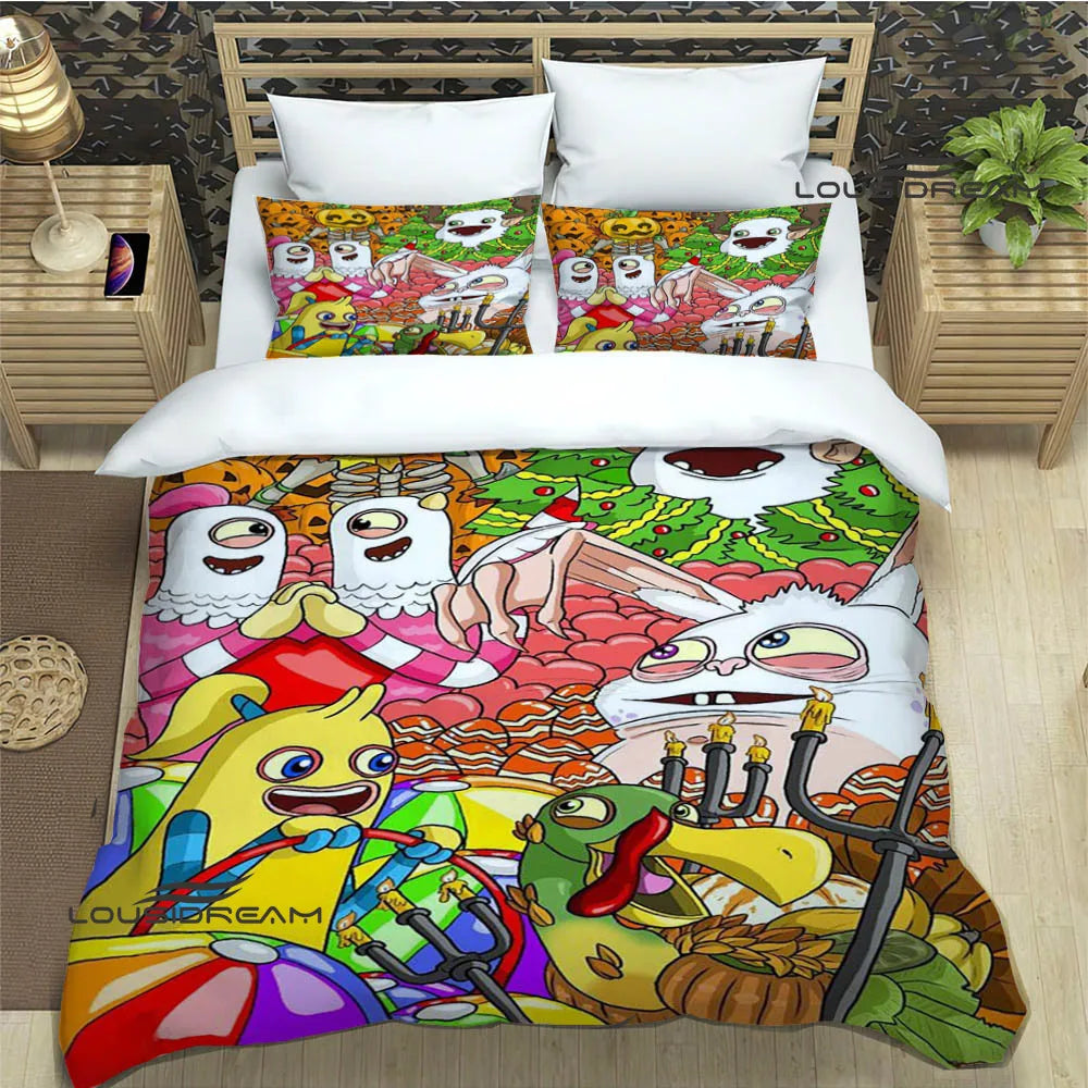 Game My Singing Monsters Bedding Sets exquisite bed supplies set duvet cover bed comforter set bedding set luxury birthday gift