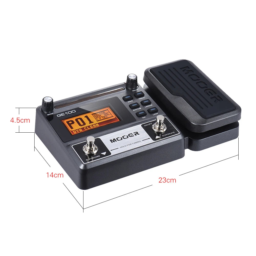 GE100 Guitar Multi-effects Processor Effect Pedal with Loop Recording(180 Seconds) Tuning Tap Tempo Rhythm Setting Scale & Chord