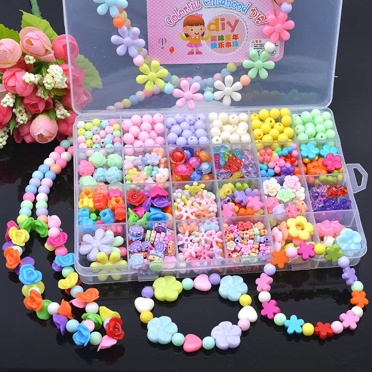 24 Grid DIY Handmade Beads Toys For Children With Accessory Set Girl Weaving Bracelet Jewelry Making Toys Creative Children Gift