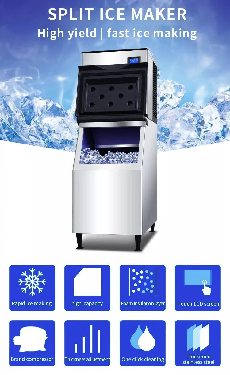 Custom Ice Cube Machine Automatic Ice Maker Machine Industrial Ice Making Machine High Efficiency