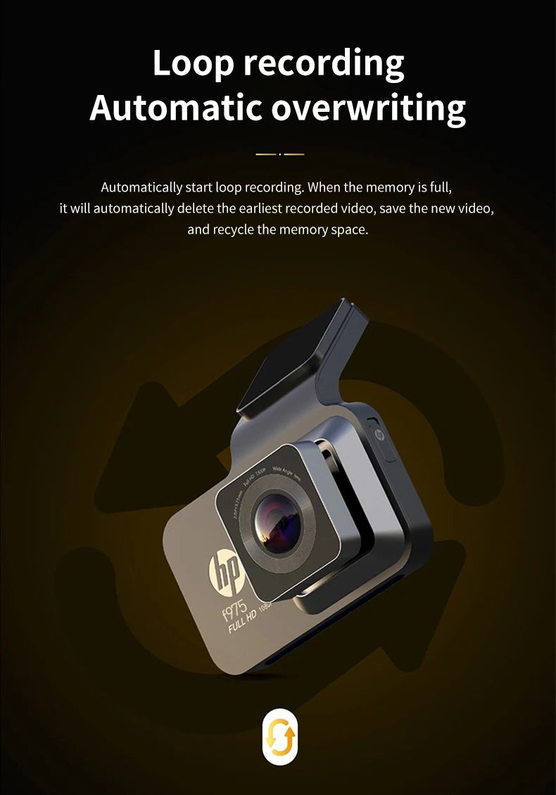HP dash cam Car Recorder HD Night Vision Car camera WiFi Car DVR Video Loop Video Parking Monitor dashcam auto dash car camera