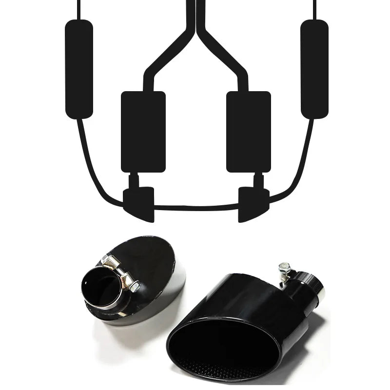 Oval Exhaust Tip For For Audi A3 A4 A5 A6 A7 Upgrade To RS3 RS4 RS5 RS6 RS7 Look Tailpipe Nozzle Exhaust System Muffler Tip