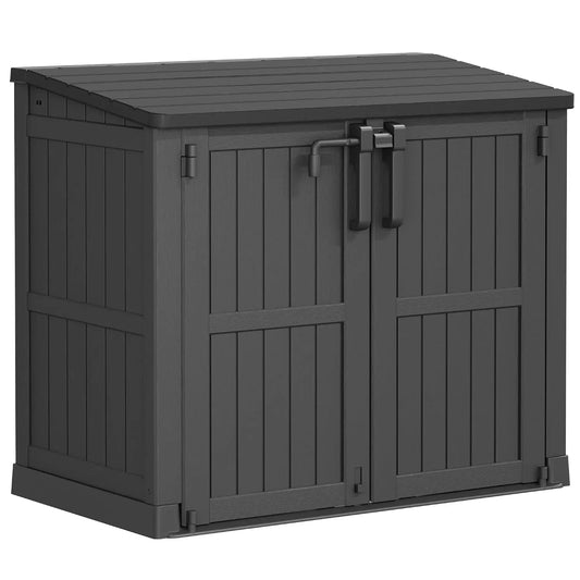 Outdoor Storage Cabinet 37 Cu Ft with Lockable Doors, Portable Horizontal Resin Storage Shed -Easy to Assemble,, Custom