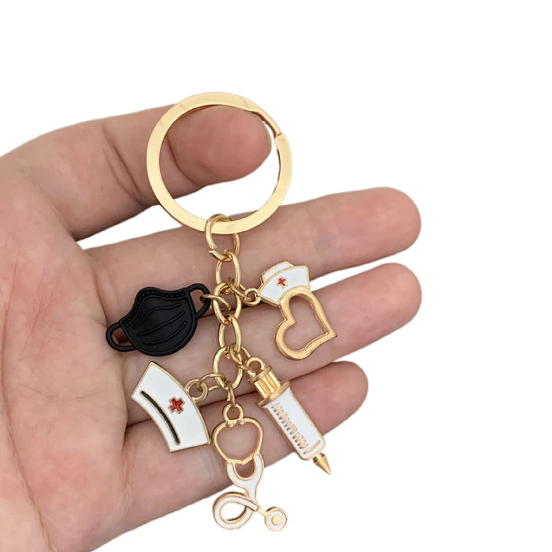 New Design Keychain Medical Instrument Stethoscope Syringe Mask Keychain Nurse Gift Souvenir Keychain