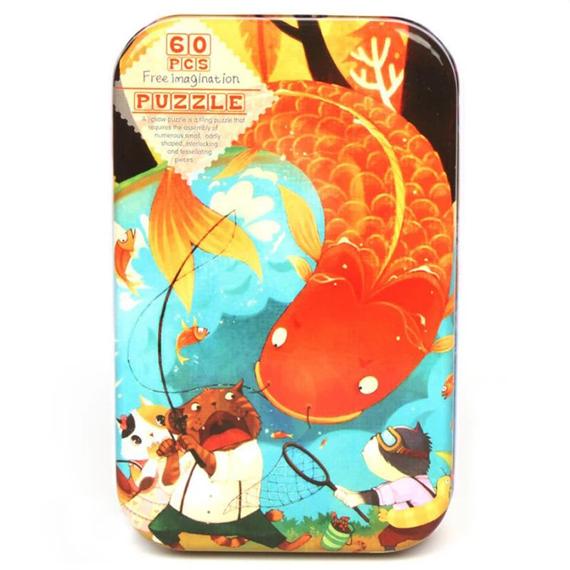 60piece Jigsaw Puzzle Montessori Games Cartoon Animal Vehicle Dinosaur Puzzles for Kids Educational Toys Children Christmas Gift