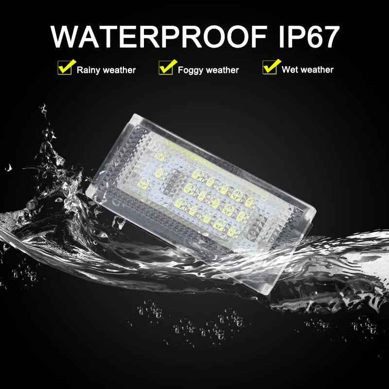 LED Number Plate Lamp For Mini Cooper R50 2002-2006 R52 Convertible 2004-2008 R53 2001-2006 White License Plate Light Assembly