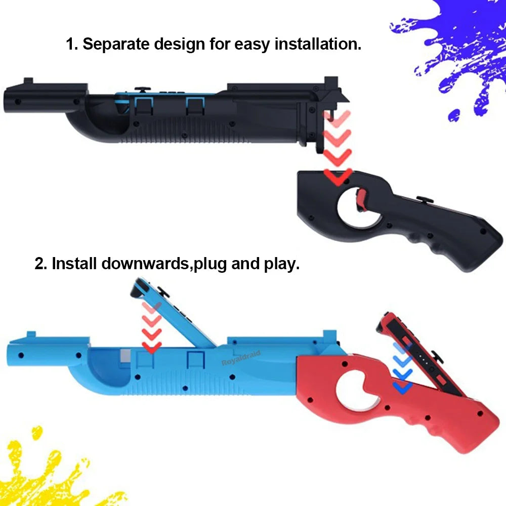 Gun Shape Games Controller Hand Grip Case Joycons Bracket Holder for Nintend Switch OLED/NS Switch Shooting Somatosensory Gun