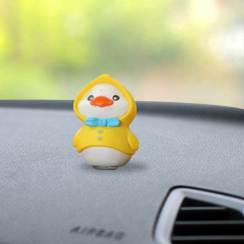 Anime Figure Swing Duck Model Decor Little Yellow Duck Auto Rearview Mirror Hanging Pendant Cute Car Ornaments Accessories Gifts
