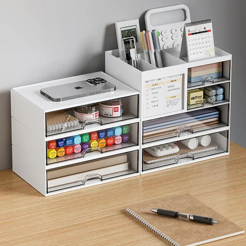 Desktop Storage Drawer Stackable Multi-compartment Desk Organizer Cosmetics Storage Holder Stationery Storage Box for Office