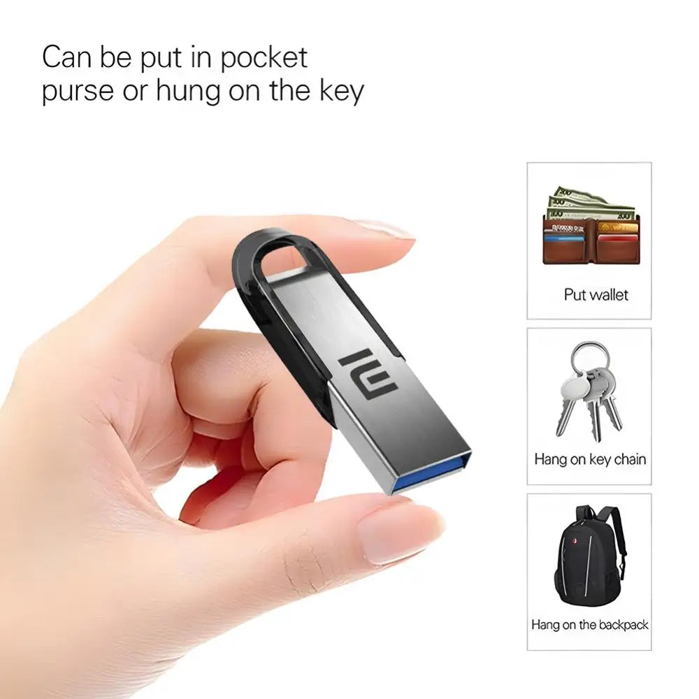 Xiaomi 2TB USB Flash Drives Pen Drive 1TB Memory Waterproof U Disk High-Speed USB 3.0 Data Transmission Metal USB Flash Drive