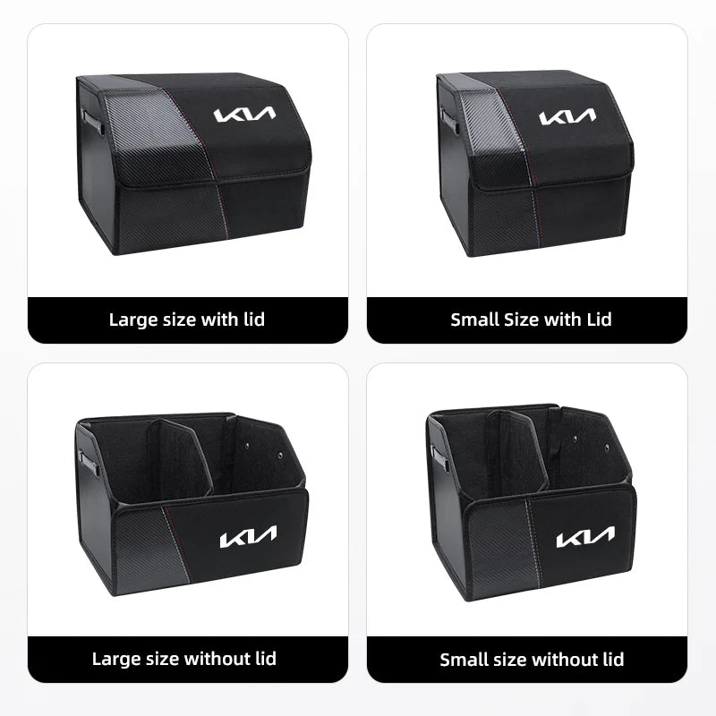 KIA Folding Car Trunk Organizer Box Storage Bag Tools Tidying For KIA EV6 Stinger RIO Sorento Picanto Ceed Borrego Syros K4 K5