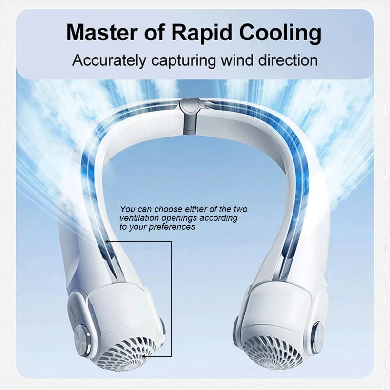 Xiaomi New Wearable Neck Fan Portable Air Conditioner USB Rechargeable High Power Bladeless Turbine Fan Suitable for Outdoor