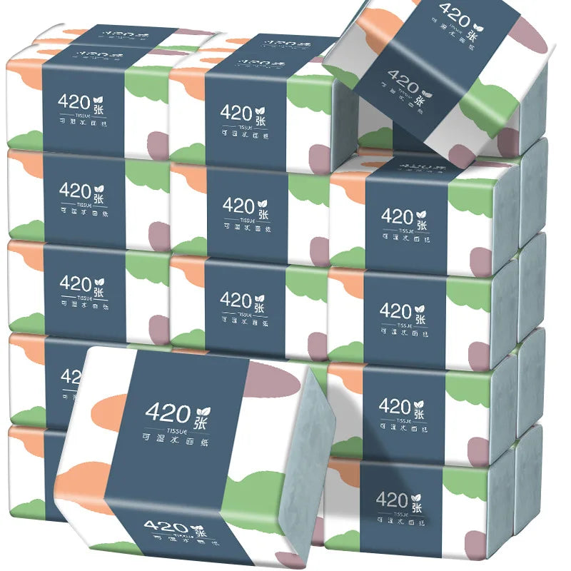 1-9PCS Box Paper Towel Whole Box Affordable Household Toilet Paper Virgin Wood Pulp Paper Towel Home Napkins Toilet Paper
