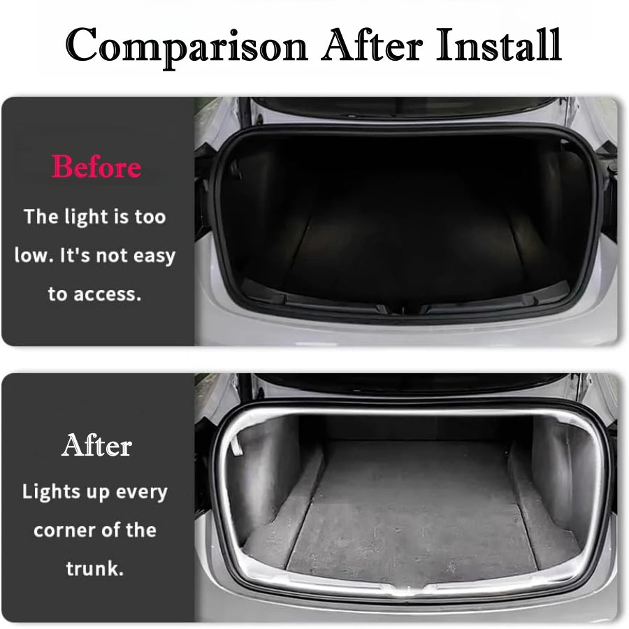 For Tesla Model 3 2021-2024 Highland LED Rear Trunk Cargo Light Interior Decoration Lights Model 3 Accessories Waterproof Lamp