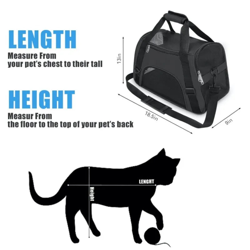 Cat Bags Soft-Sided Portable Dog Carrier Mesh Breathable Carrier Bags for Cats Dogs Comfort Foldable Handbag Pet Transport Bag